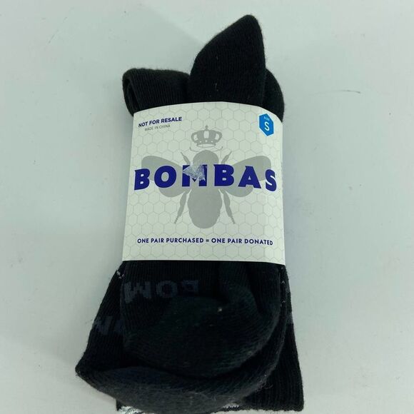 Bombas Black Crew Sock Small New - Picture 1 of 2